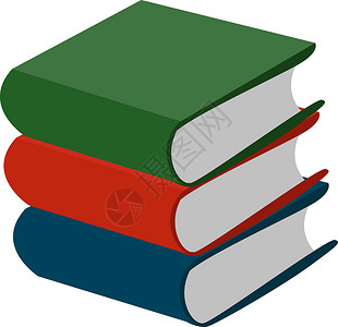 白色背景上的一摞书插画矢量收藏科学大学字典书店教育学习文学知识学校设计图片