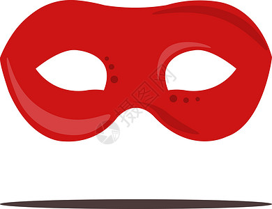 面具派对白色背景上的红色戏服英雄面具节日超级英雄漫画舞会狂欢卡通片眼镜设计图片