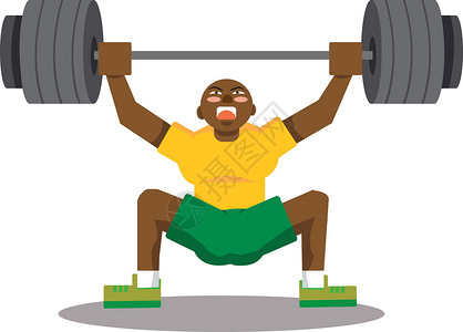 男人肌肉素材白色背景上的男子举重插画矢量绘画健美肌肉黑色卡通片男性重量杠铃健身房艺术设计图片