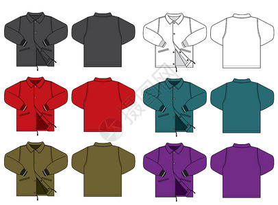 尼龙弦男士夹克颜色变化的插图设计图片