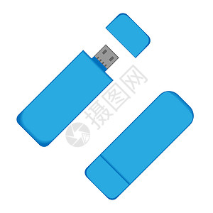 优盘闪存驱动器 USB 电脑内存 平面样式设计图片