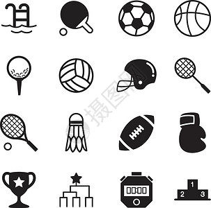 体育运动图标剪影基础运动器材图标矢量符号 se设计图片