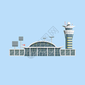 机场到达带控制塔的机场大楼 平面设计设计图片