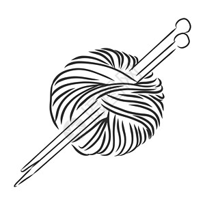 编织针针织纱球 矢量图素描爱好艺术绳索草图旋转手工工艺手工业骆驼剪裁设计图片