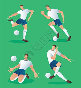 一组字符足球动作球员足球运动员矢量它制作图案高清图片