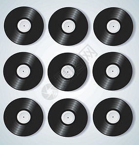 黑色唱片黑胶唱片音乐背景矢量它制作图案记录塑料墙纸磁盘工作室打碟机光盘娱乐留声机黑色设计图片