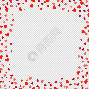红色植物边框在透明背景下隔离的心形边框插图植物婚礼枝条折扣庆典木头载体爱心树叶设计图片