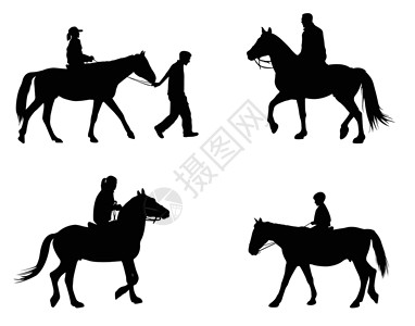 拉市海骑马骑马剪影设计图片
