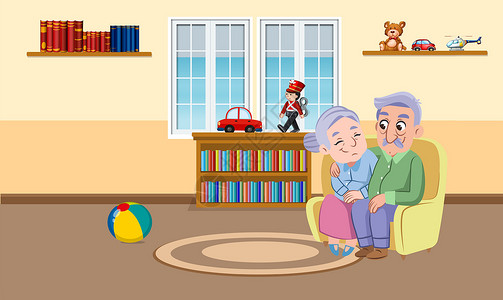 失独老人空巢老人在家里相爱的情侣资历失智拥抱插图家庭男性甘蔗女性帮助男人设计图片