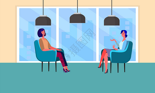 两名女性在办公室办公 参加商业会议午餐临时工男人笔记本咖啡店微笑团队家具合作椅子背景图片