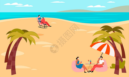 海滩上的人人们在海滩上享受着野餐青年啤酒友谊假期团体潮人盒子男性干杯冰箱设计图片