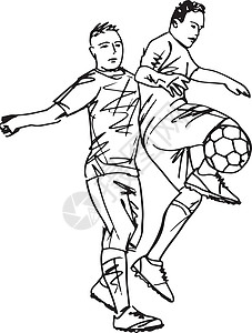 它制作图案的足球运动员玩家手绘艺术行动草图锻炼插图素描偶像领导图片