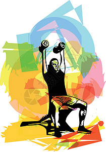 举着杠铃的男人在 gy 做深蹲壁球健身房竞赛重量活动运动福利交叉运动员动机设计图片
