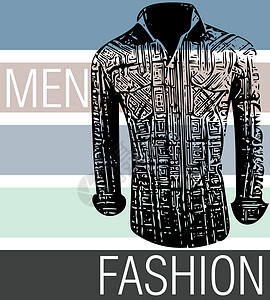 男士时尚衬衫袖子套装商业纺织品男性绘画服饰男装店铺裙子背景图片