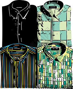 国际标准色卡男士时尚衬衫裙子男人套装男装衣服横幅织物色卡插图绘画设计图片