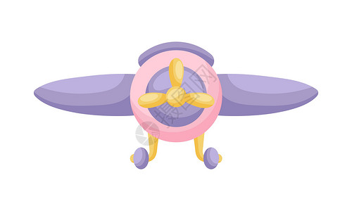 客机卡通用于专辑剪贴簿设计的可爱卡通粉紫色平面喷射生日卡通片假期海报打印冒险航班苗圃航空公司设计图片