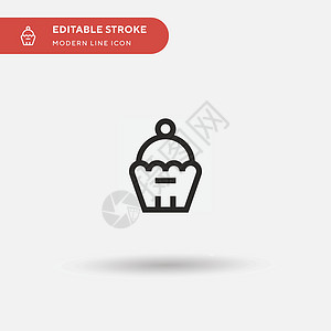 Muffin 简单向量图标 说明符号设计模板 f庆典小吃巧克力小麦胡扯甜点蛋糕羊角杯子食物设计图片