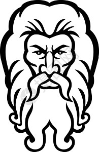 英雄头阿特拉斯希腊神前观察组织负责人标识卡通片泰坦英雄身份学校神话体育胡须插图设计图片