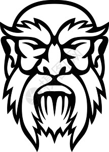 秃瓢克罗努斯希腊神前视界领袖 马斯科特黑白胡须品牌上帝运动插图学校吉祥物艺术品泰坦团队设计图片