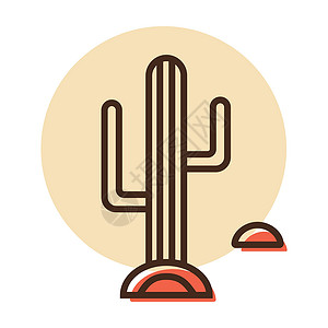 多西拉克沙漠仙人掌矢量图标 自然标志绿色插图情调生长荒野异国多刺沙漠植物肉质设计图片