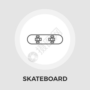 滑板图标滑板平 ico运输插图艺术成人滑冰木板甲板青少年城市溜冰者设计图片