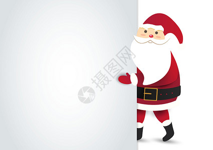 圣诞男性搞怪带有空白纸的快乐圣丹达克萨斯字符插图设计图片