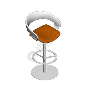 座位icon白色背景上孤立的现实棒凳 直观视图 3D 矢量插图设计图片