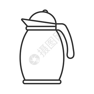 盖子图标含有盖子的茶壶或茶壶图标 矢量存量图咖啡草图果汁水壶绘画变体空白概念蜜饯喷口设计图片