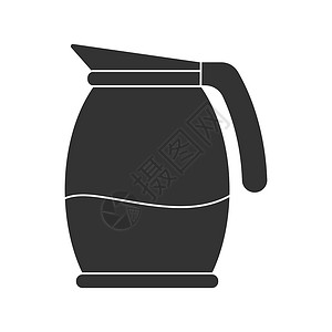 熬年夜茶壶或茶壶的图标 在 w 上孤立的矢量存量插图概念蜜饯果汁咖啡水壶草图血管变体绘画空白设计图片