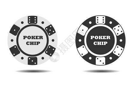 扑克A装有扑克芯片的赌场芯片 矢量插图设计图片