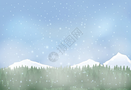 雪松树和森林冬季风景和下雪背景 圣诞节伊杜斯特设计图片