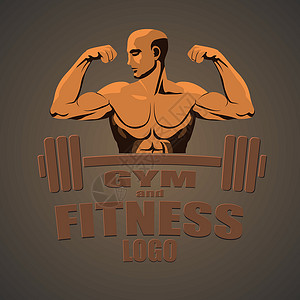 斯科斯比松健身健身运动标志模拟健体建筑师显示比塞普斯举重体操男人冠军躯干火车培训师健身房运动员插图设计图片