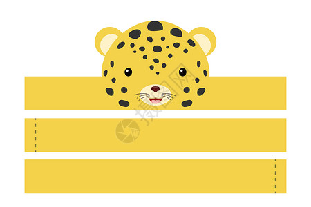 豹，美洲豹可打印的美洲豹纸帽 党冠死亡模板设计图片