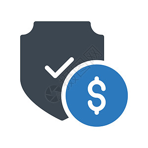 安全保险货币警卫钱袋子图标银行保险后卫商业防御插图图片