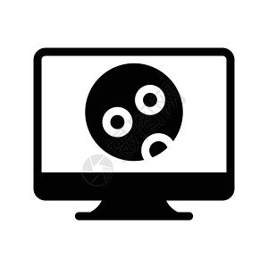 LCD 液晶电脑桌面商业互联网插图黑色展示笔记本收藏白色背景图片