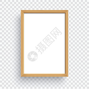 优质点评以透明背景隔绝的矩形木框设计图片