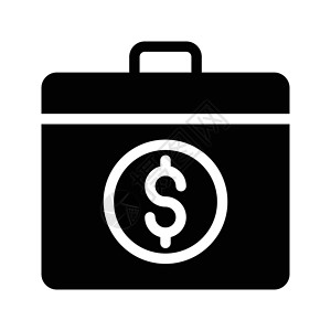 简短的公文包金融插图文件夹晋升工作案件黑色货币办公室标识设计图片