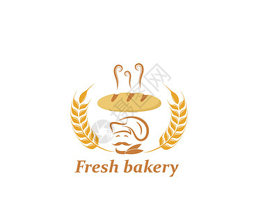 糕点商标面包店徽标矢量图脆皮糕点厨师面粉盘子粮食厨房派对小麦小吃设计图片