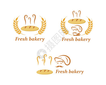 面包面团面包店徽标矢量图脆皮面粉派对饼干小吃甜点烘烤厨房美食厨师设计图片