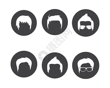 少数名族人物男子发型元素图标矢量图制作图案绅士胡须理发师化身店铺面孔男人男士剪刀收藏设计图片