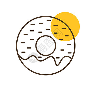 小雨标志甜甜圈矢量图标 快餐标志面包配料插图小雨糕点食物派对甜点油炸营养设计图片