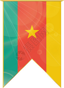 喀麦隆缎带国家风格横幅旗帜旅行书签框架商业贴纸奢华设计图片