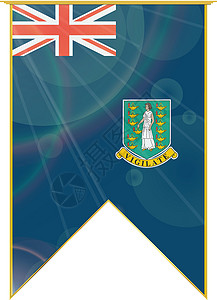英属维尔京群岛彩带旗帜横幅书签装饰丝带菜单旅行风格富裕标签图片