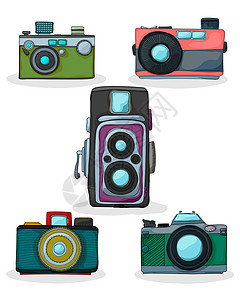 摄影相机矢量图老式相机系列设计图片