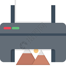 打印机图标打印机商业插图摄影电子打印激光扫描技术照片黑色设计图片