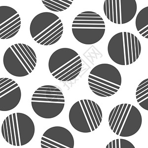 相同大小素材相同大小的黑白圆圈的无缝图案 和 packagin 的简单矢量插图设计图片