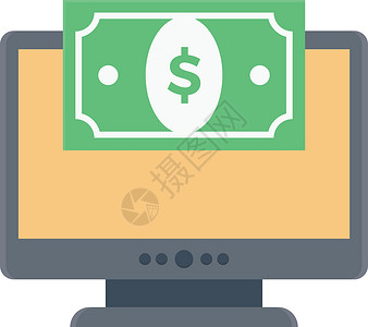 美元屏幕商业现金硬币帐户贸易货币投资插图银行白色图片