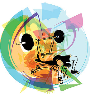 杠铃深蹲举着杠铃的男人在 gy 做深蹲身体肌肉重量冠军训练福利运动举重交叉草图设计图片