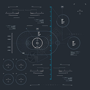 未来派蓝色虚拟图形触摸用户界面控制板菜单数据展示创新界面航海线条显示器项目图片