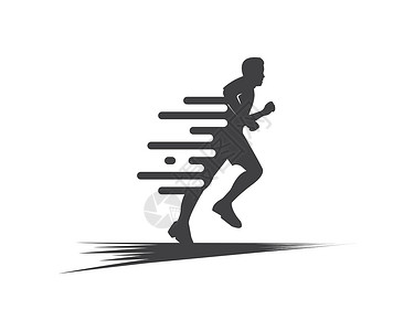 奔跑的人图标矢量图设计白色海报乐趣活力短跑竞赛男性标识肌肉男人背景图片